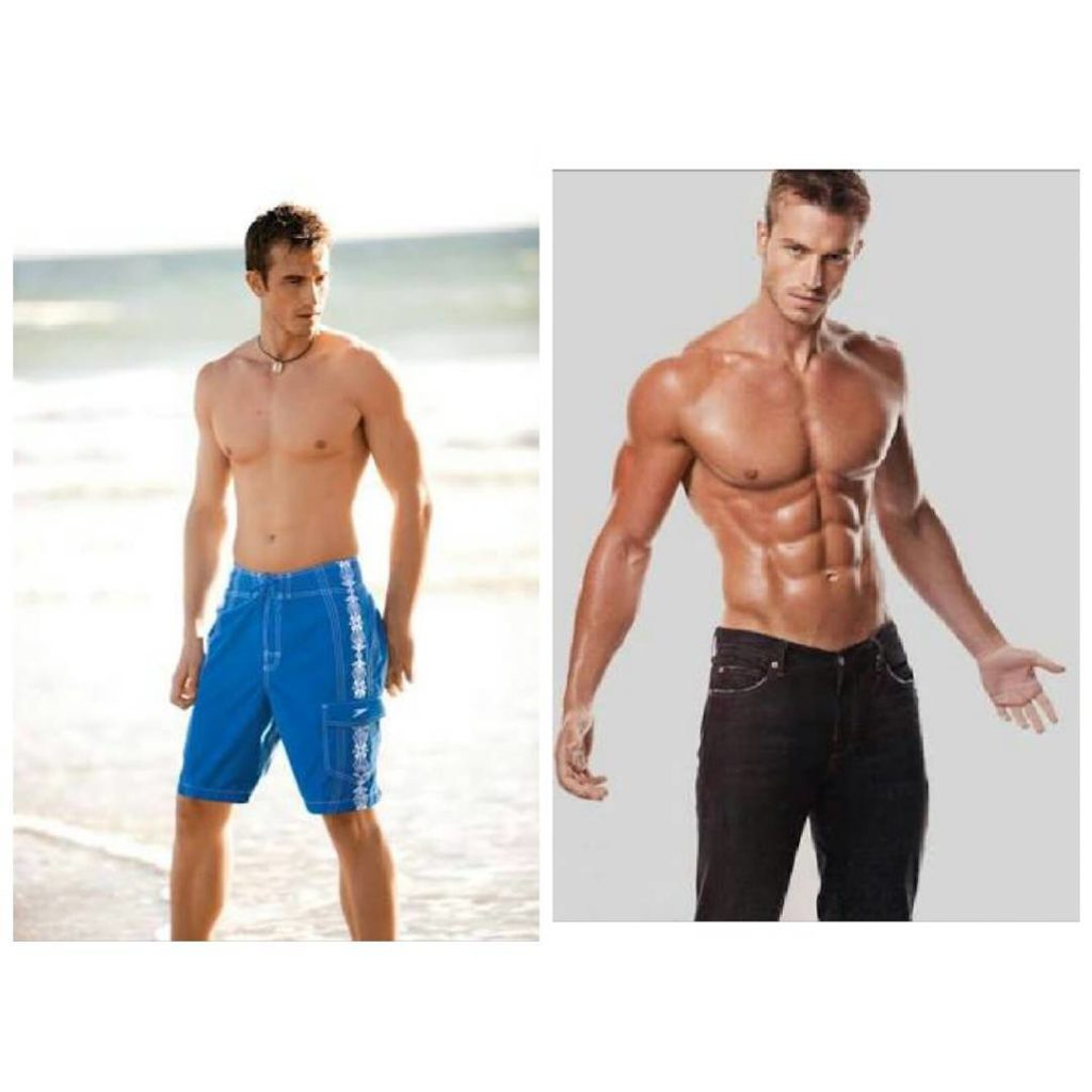 Nick Auger's body transformation, before and after.