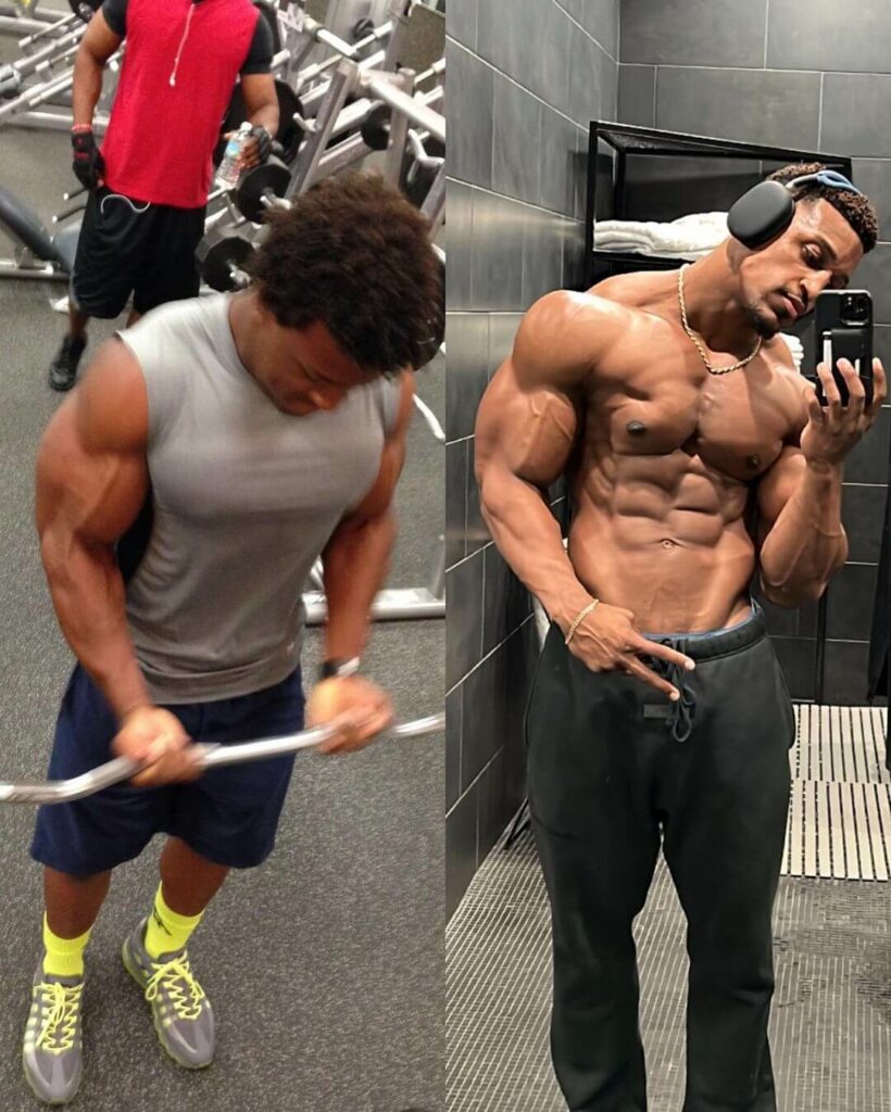Ashton Hall's transformation before and after (18 years old to 27 years old)